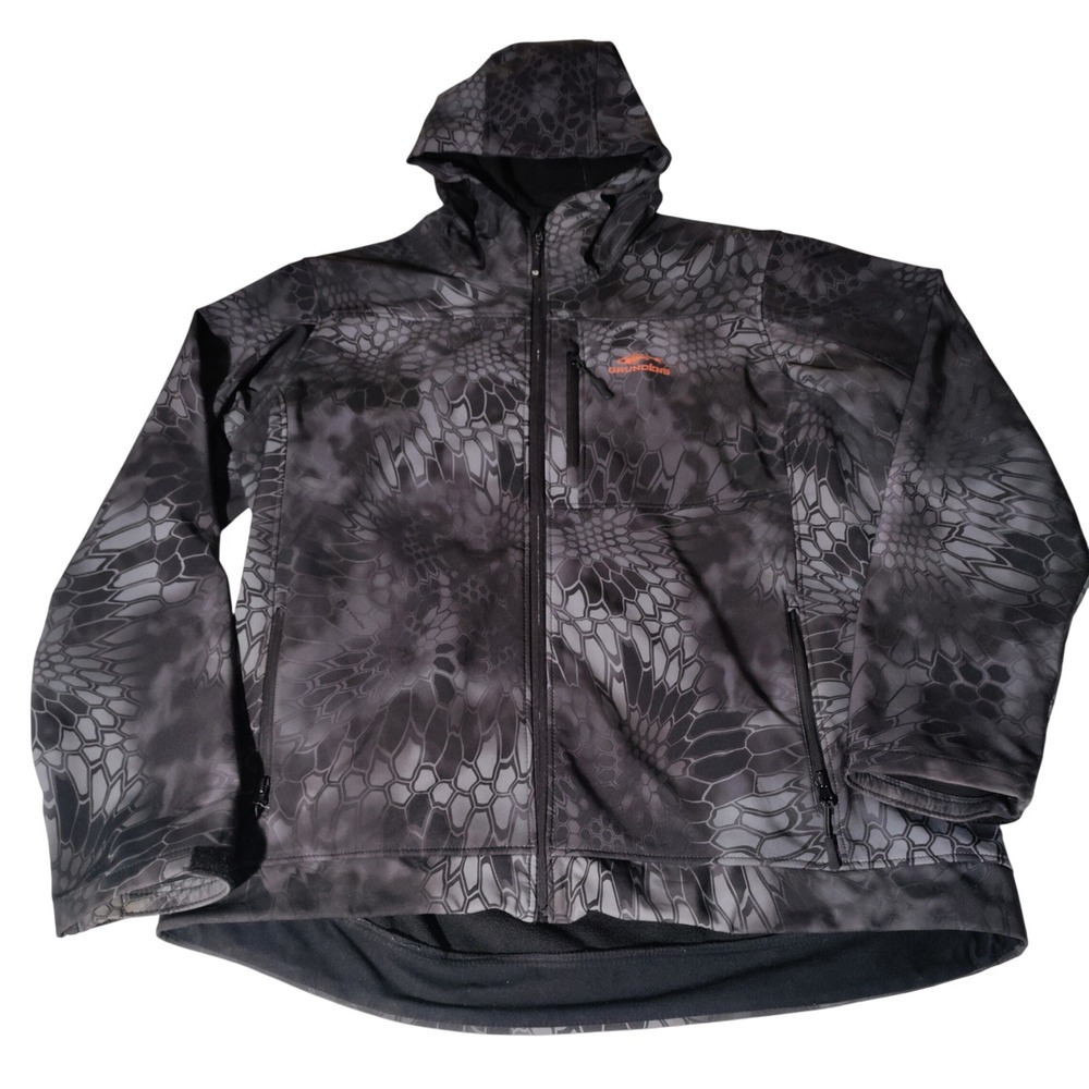 Grundens Hooded Jacket Men's XXL Black Gray Fishing